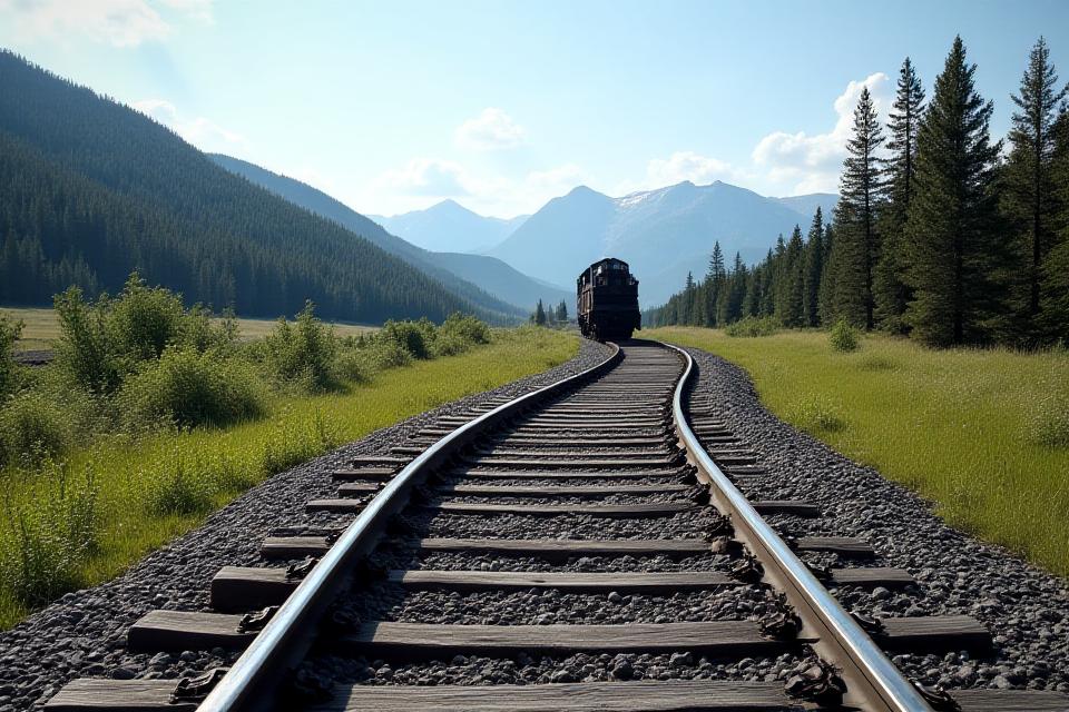 Historic Railway Trade Route Through Alberta